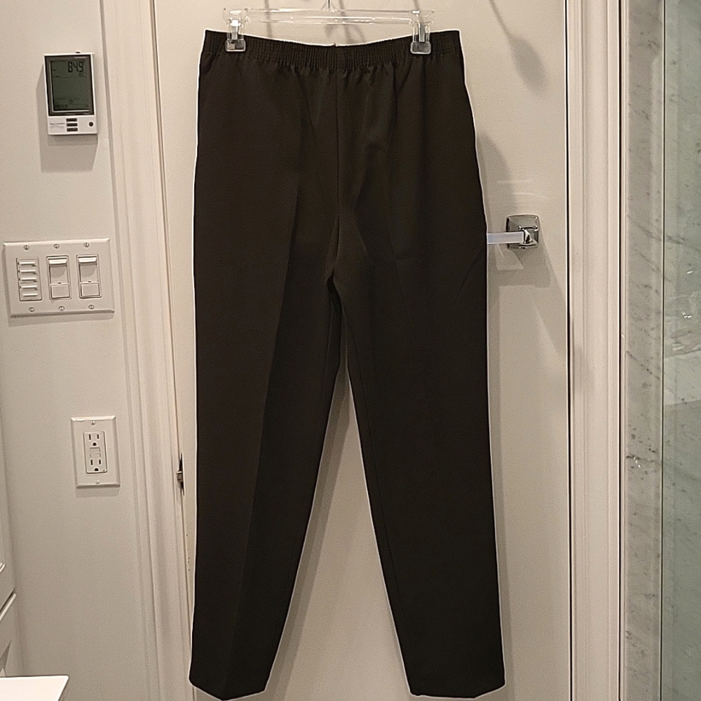 NEW Chocolate Brown Pull-On Pants, Pockets! Straight Leg, Slim Fit, PL - Picture 8 of 12